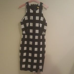 Banana Republic large checkered fitted dress